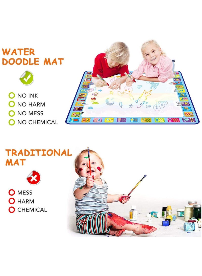 Bebiland 100X100 cm Extra Large Aqua Magic Doodle Mat, Colorful Educational Water Drawing Doodling Mat for Kids, Coloring Mat for Toddlers Boys and Girls (Multicolor) - Image 5