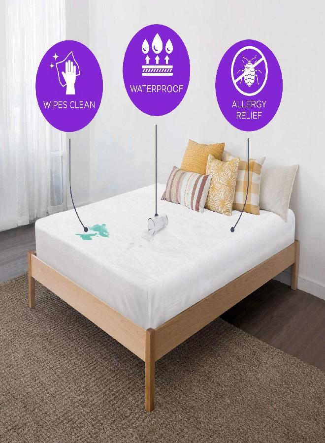 SHOPBEDDING Plastic Mattress Protector Cot Size, Fitted Sheet Style, Waterproof Vinyl Mattress Cover, Heavy Duty Breathable - Bed Wetting and Spill Protection for Mattress by Blissford - Image 2