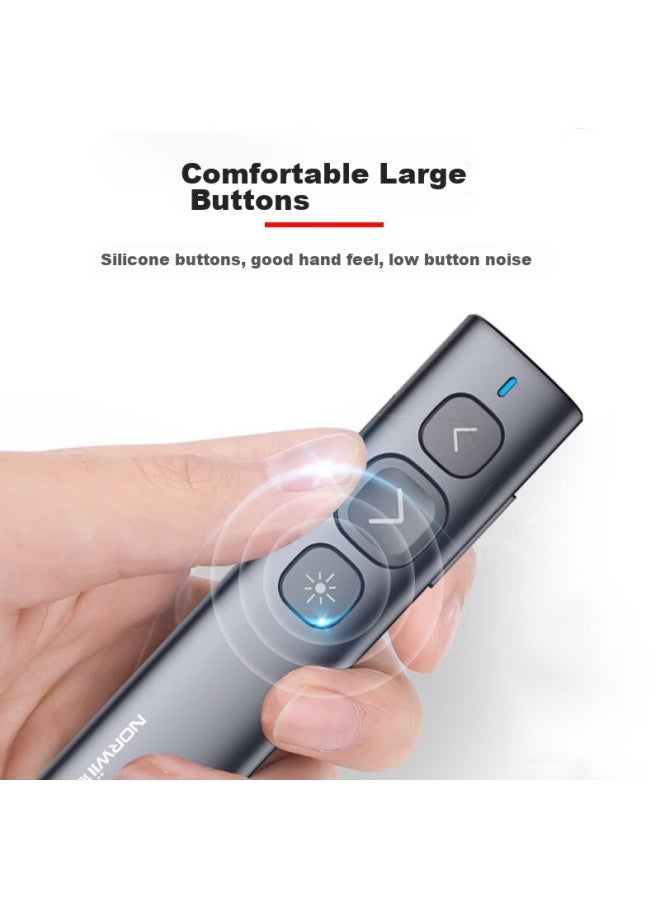 Norwii Rechargeable Ultra-chain Switching Pointer, Ppt Remote Control Page Turner For Teachers, Electronic Pen Presentation Pointer Laser Wireless Presenter, Green Light N95 - Image 3