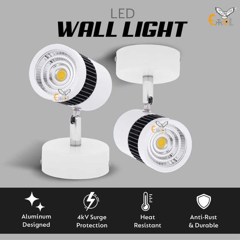 Errol White spot Lights 6 watt Aluminium Focus Light Adjustable Head Focus Light for Wall spot Lights for Home Ceiling spot Light Warm WhiteYellow - Image 2