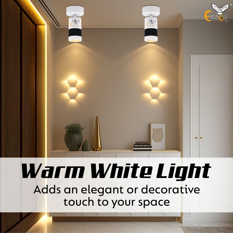 Errol White spot Lights 6 watt Aluminium Focus Light Adjustable Head Focus Light for Wall spot Lights for Home Ceiling spot Light Warm WhiteYellow - Image 3