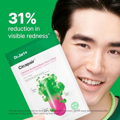 Dr. Jart Dr.Jart+ Cicapair Sensitive Skin Serum Korean Face Mask for Redness with Centella Asiatica | Sheet Mask | Korean Skin Care | Travel Size, 1 Pack - Image 2