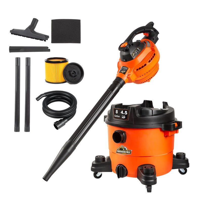 Armor All VBV809 0901 8-Gallon 4.5 Peak HP Wet/Dry Vacuum with Detachable Blower, Orange - Image 1