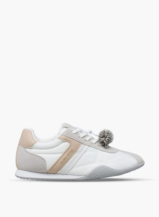 Women Pom-Pom Accent Ankle Sneakers