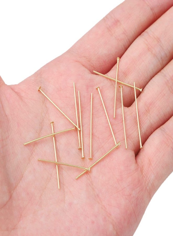 BEADIA 14K Gold Plated Flat Head Pins Non Tarnish 25mm 200pcs for Jewelry Making Findings - Image 3