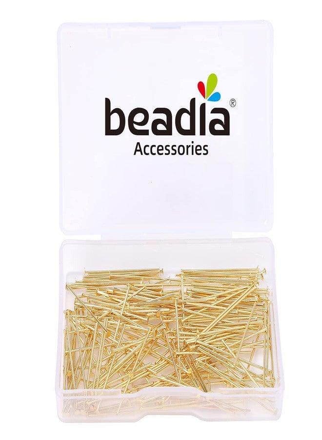 BEADIA 14K Gold Plated Flat Head Pins Non Tarnish 25mm 200pcs for Jewelry Making Findings - Image 4