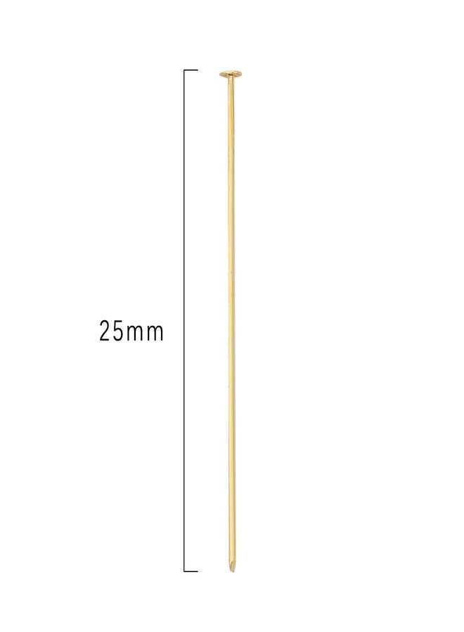 BEADIA 14K Gold Plated Flat Head Pins Non Tarnish 25mm 200pcs for Jewelry Making Findings - Image 2