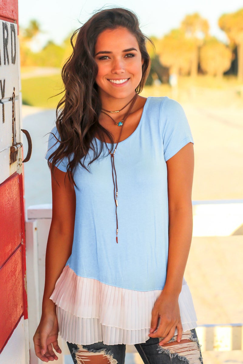 Spot! K8591 Selling Round Neck Short Sleeve Chiffon Laminated Bottom 6 Colors - Image 1