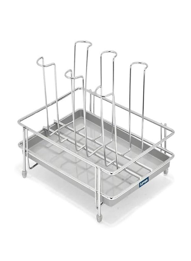 LEVON Stainless Steel Glass CountertopTiered Shelf Stand For 6 And 9 Glass/Glass Holder For Kitchen/Dining Table Glass Stand (6 Rack) - Image 5