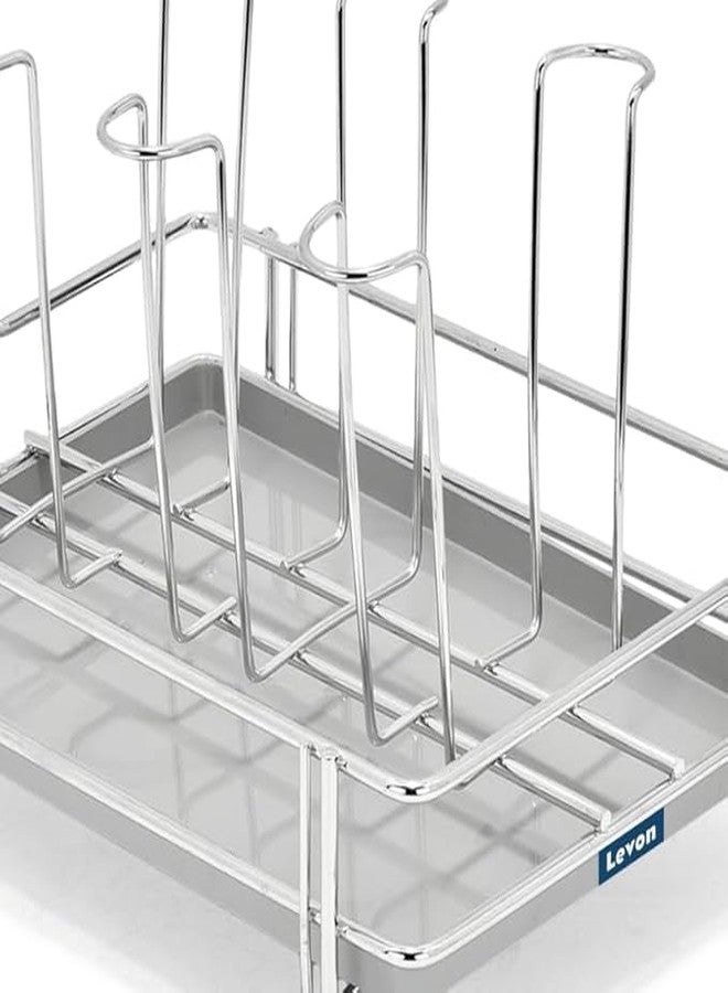 LEVON Stainless Steel Glass CountertopTiered Shelf Stand For 6 And 9 Glass/Glass Holder For Kitchen/Dining Table Glass Stand (6 Rack) - Image 4