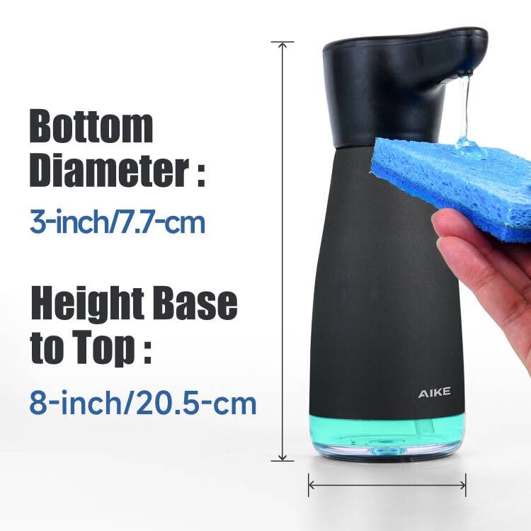 AIKE Magnetic Charging Waterproof Automatic Soap Dispenser for Liquid Soap Anti-Fingerprint Black Coating 14fl.oz. Model AK1337 - Image 4