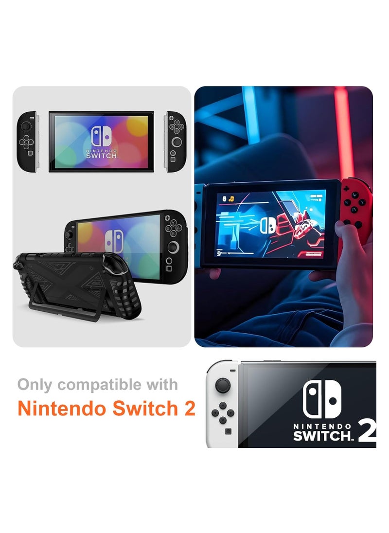 General Thin protective case for Nintendo Switch 2, includes 1 x protective case + 2 x grip cases, PC + TPU composite material, anti-slip, anti-scratch and shock-absorbing, complete protection  - Image 2