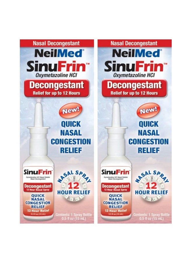 NeilMed Sinufrin Decongestant Relief Spray, (Packaging May Vary), 0.5 Fl Oz (Pack Of 2) 