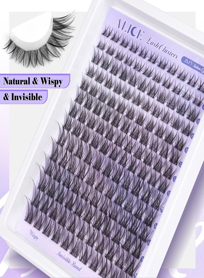 Alice Natural Lash Clusters Wispy Cluster Eyelash Extensions Invisible Band Individual Lashes C-Curly DIY Lash Extension 8-16mm Waterproof Soft Cluster Lashes 168pcs by ALICE - Image 2
