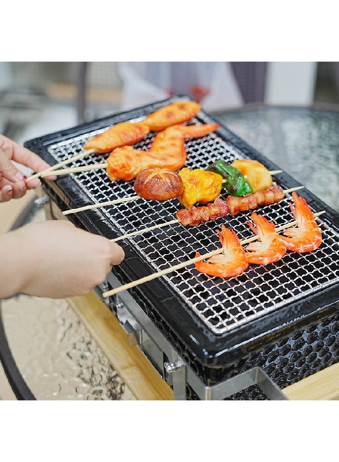Auplex Japanese Style Mini Portable Charcoal Barbecue Grill Silver and Black 50.5 x 16 x 22 cm AU-25N - Image 5