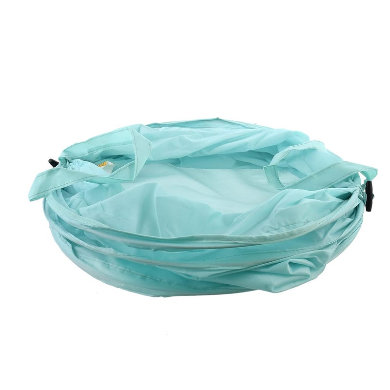 Kuber Industries Multipurpose Foldable Collapsible 50Litre PopUp Laundry Bag Basket with Zippered Lid And Carry HandleSet of 2 Green Peach - Image 3