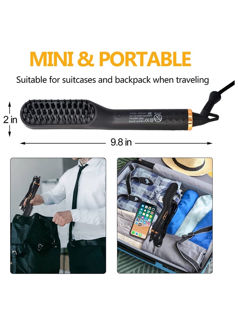 DMG TECH - 5 in 1 Beard Straightener for Men, Beard DMG Straightening Comb with Beard Balm, 3 Adjustable Temperature, 360° Rotating Power Cord, Ceramic Electric Straightening Comb, Original Men's Gift Sets - Image 1