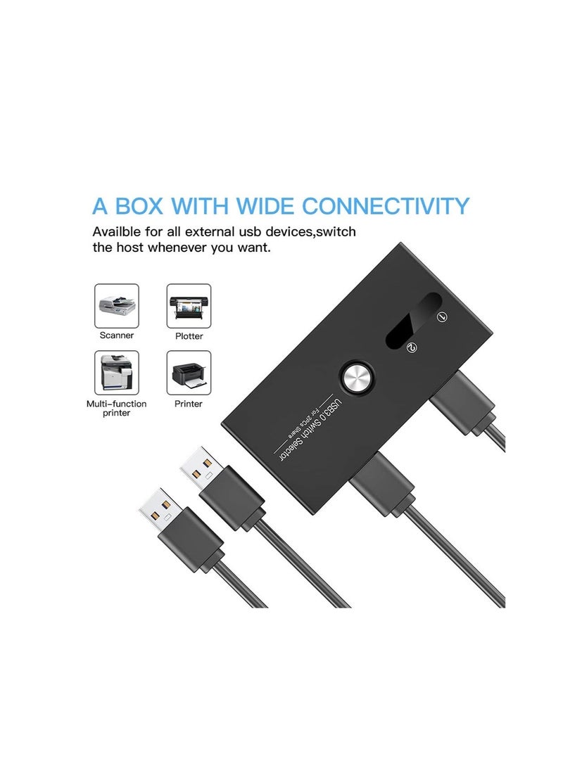 Captaintech USB 3.0 Switch Selector, Switcher 4 Port USB Peripheral Switcher Box Hub for Mouse, Keyboard, Scanner, Printer, Pc, Laptop, Mobile Hard Drives, with One-Button Switch and 2 Pcs Usb3.0 Cable - Image 3