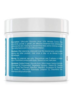 كيو آر إكس لابس ضمادات QRxLabs للتحكم في التجاعيد بحمض الجليكوليك بنسبة 10% للوجه والجسم - 10% حمض الجليكوليك، آلانتوين، فيتامينات B5، C وE، آذريون ومستخلص الشاي الأخضر - ضمادات للوجه لبشرة ناعمة - تمنع التجاعيد والخطوط الدقيقة  - Image 5