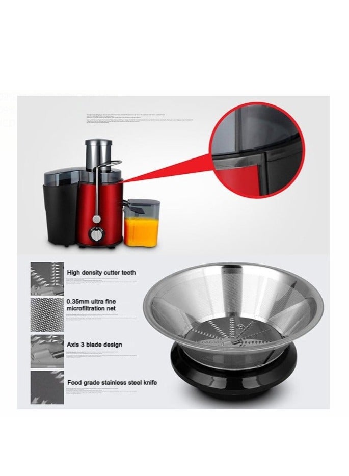 DOTS 2L 650W Juicer with Holes Red/Black/Clear - Image 5