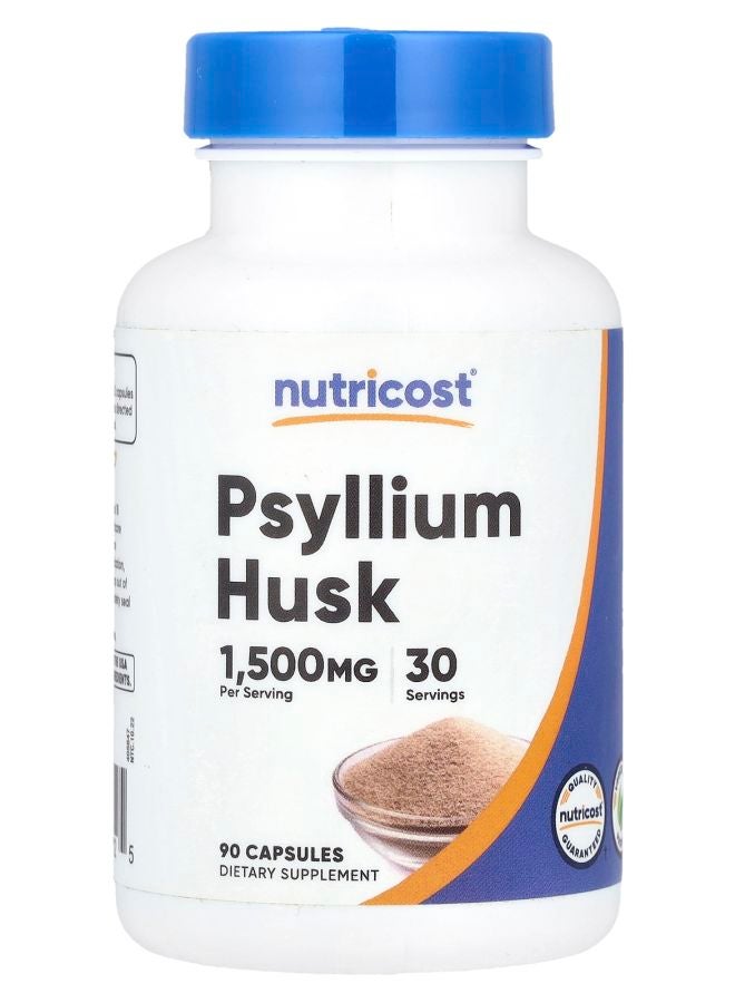 Nutricost Psyllium Husk 90 Capsules (500 mg per Capsule) - Image 1