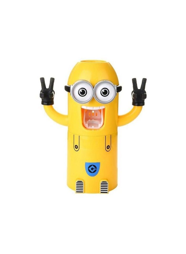 AMM "Minions Toothbrush Holder & Automatic Toothpaste Dispenser Set - Fun Yellow Bathroom Organizer for Kids & Fans, Despicable Me Theme, Oral Care Accessories - Image 1