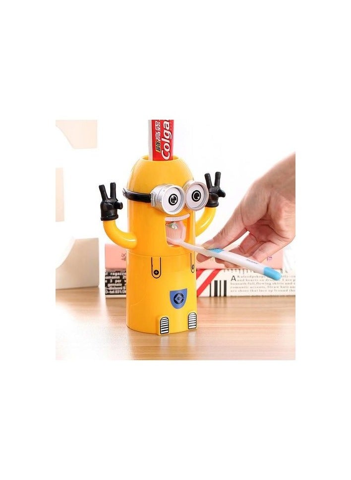 AMM "Minions Toothbrush Holder & Automatic Toothpaste Dispenser Set - Fun Yellow Bathroom Organizer for Kids & Fans, Despicable Me Theme, Oral Care Accessories - Image 2