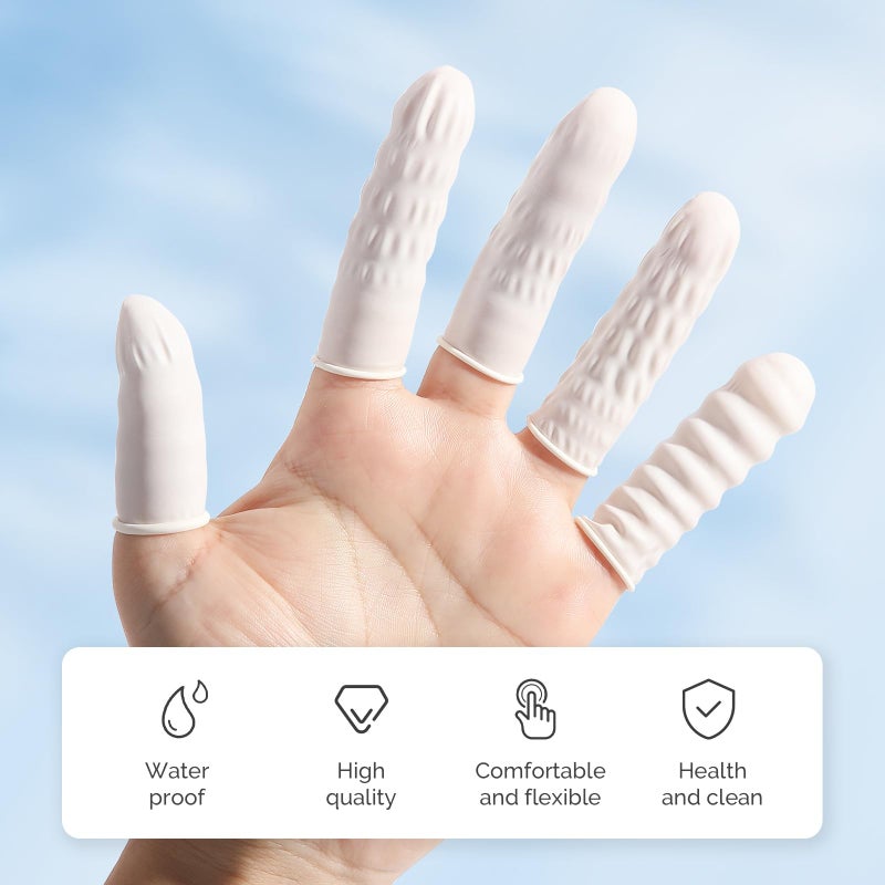JMU Latex Finger Cots Medium, 200Pcs Finger Protectors Disposable Finger Gloves - Image 4