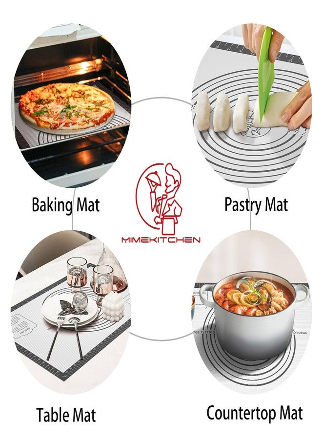 Mimekitchen Silicone Baking Mat with Measurement, Non Stick Siliocne Pastrty Mat for Dough Rolling, Making Cookies, Macarons, Bread, Cake and Candy Reusable Fondant Mat Baking Supplies - Image 4