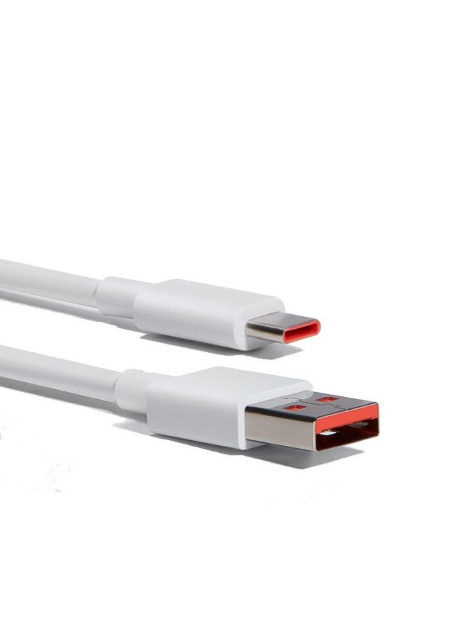 M I كابل بيانات USB-C أصلي من شاومي 100 سم 6A كابل شحن أبيض متوافق مع منفذ USB-C للهواتف وأجهزة الألعاب، شاومي، ريدمي/K70 - Image 2