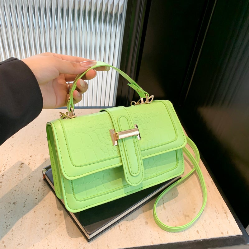 Crocodile Pattern Small Bag Women'S Fashion All-Match Portable Small Square Bag Elegant Elegant Shoulder Crossbody Bag - Image 1