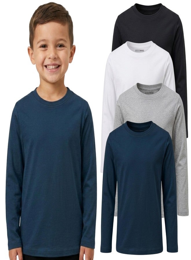 BROOKLYN VERTICAL Boys 4 Pack Long Sleeve Soft Cotton Tee Shirts Undershirts (2T, Combo A) - Image 1