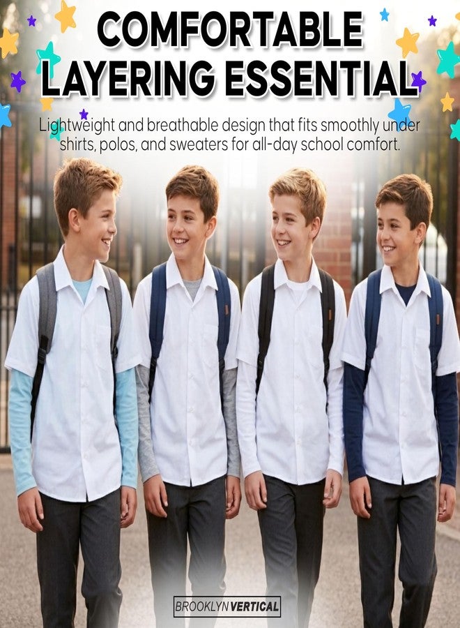 BROOKLYN VERTICAL Boys 4 Pack Long Sleeve Soft Cotton Tee Shirts Undershirts (2T, Combo A) - Image 5