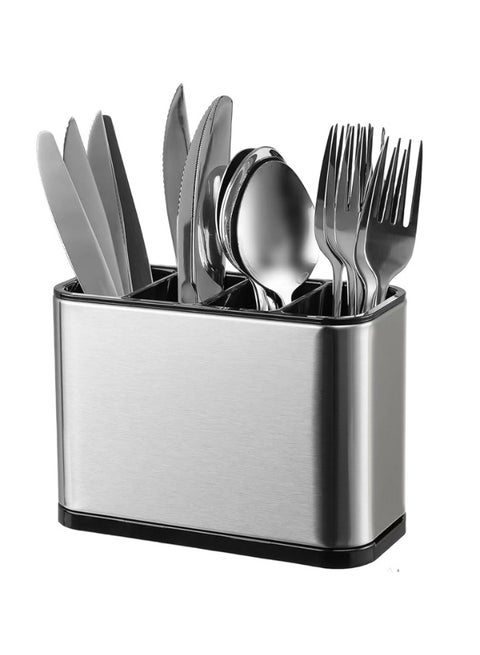 Utensil Holder Utensil Crock Kitchen Utensil Organizer Stainless Steel Kitchen Utensils Silverware Caddy Large Capacity Flatware Caddy Spoon Spatula Utensil Storage For Kitchen Countertop