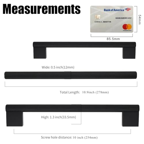 Coinkoly 10 Pack 10254mm Matte Black Cabinet Handles Knurled Cabinet Pulls Handles for Cabinets and Drawers Cupboard Hardware CK0021 - Image 3