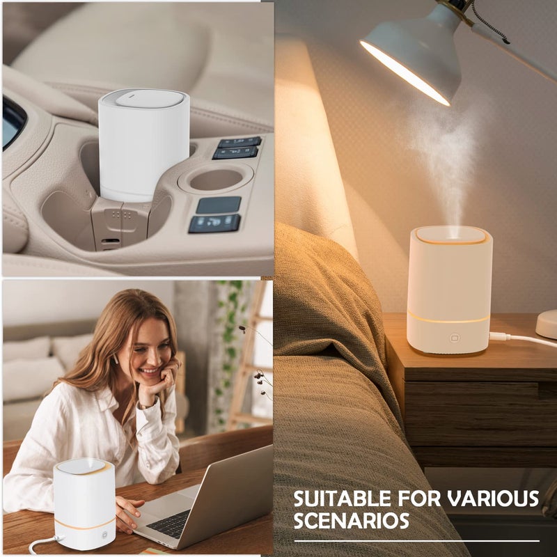 FUSMLI Essential Oil Diffusers for Home with USB Cord, 150ml Aroma Humidifier for Office, Water Shortage Protection, 7 Color LED Lights White Scent Mist Dorm Room Essentials Aromatherapy Ultrasonic - Image 5