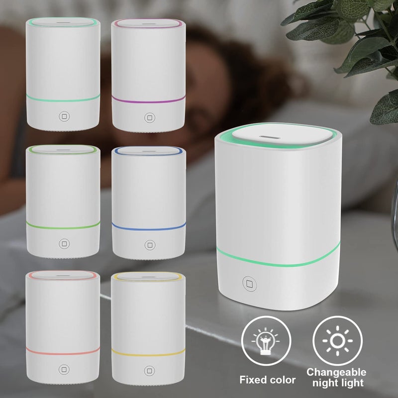 FUSMLI Essential Oil Diffusers for Home with USB Cord, 150ml Aroma Humidifier for Office, Water Shortage Protection, 7 Color LED Lights White Scent Mist Dorm Room Essentials Aromatherapy Ultrasonic - Image 3