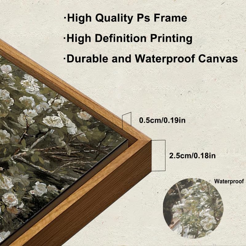 KBKBART Framed Vintage Canvas Wall Art, Retro French Country Garden Women Flower Classical Painting Bedroom Art Print, Rustic Vintage Wall Decor for Bathroom, Living Room, Office(9"x11") - Image 2