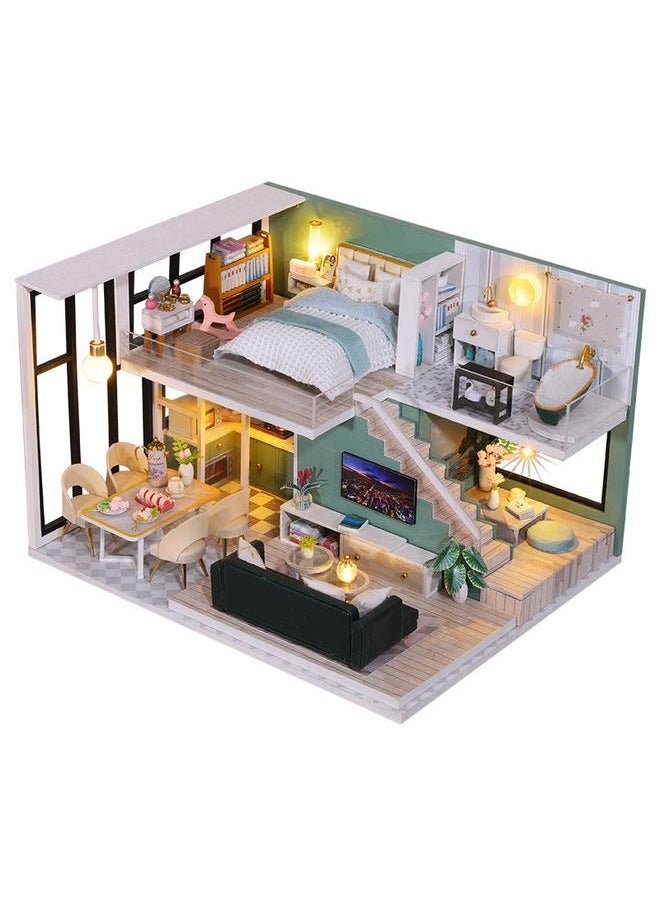 Bluejw - Jiate Diy Cabin Quiet Time Creative Handmade Assembled Exquisite Duplex Apartment Model Material Gift Girl - Image 1