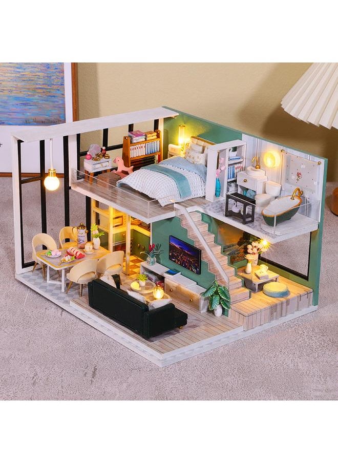 Bluejw - Jiate Diy Cabin Quiet Time Creative Handmade Assembled Exquisite Duplex Apartment Model Material Gift Girl - Image 1