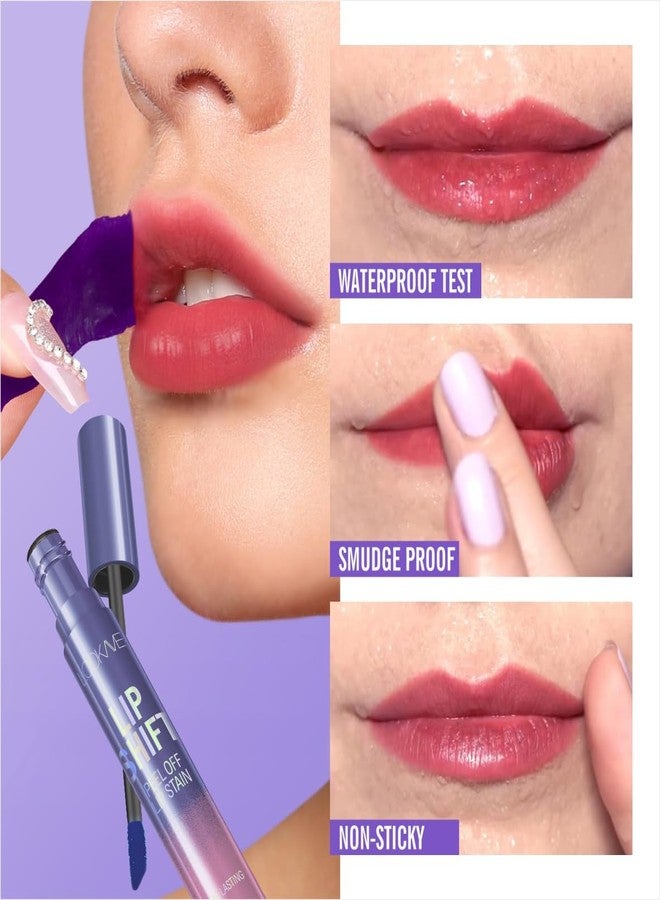 Skynest 3Pcs Peel Off Lip Liner Lipstick Makeup, Pink Peel Off Lipgloss for Women Magic Lipstick 24 Hours Original Lip Liner Makeup Stain - Image 2