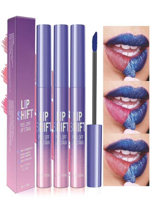 Skynest 3Pcs Peel Off Lip Liner Lipstick Makeup, Pink Peel Off Lipgloss for Women Magic Lipstick 24 Hours Original Lip Liner Makeup Stain - Image 1