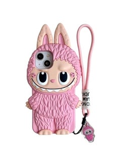 Arabest Cute Cartoon Phone 15 Case Drawstring Phone Case Suitable for All Models TPU Silica Gel Scratch Resistant Shockproof (15,Pink)  - Image 1
