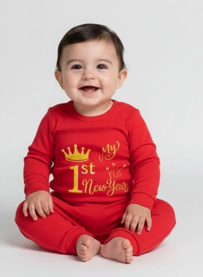 بيبي كلو Soft, breathable cotton romper for your baby’s first New Year.