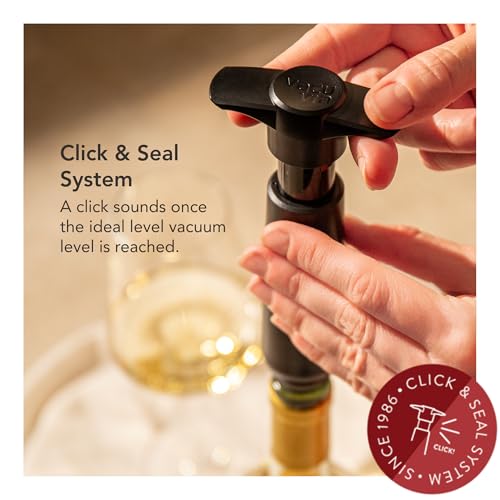 Vacu Vin Original Wine Saver with 1 Vacuum Bottle Stoppers – Black Wine Preserver Pump for Red or White Wine – Manual Air Remover System – Airtight Seal – Keep Wine Fresh Longer - Image 5