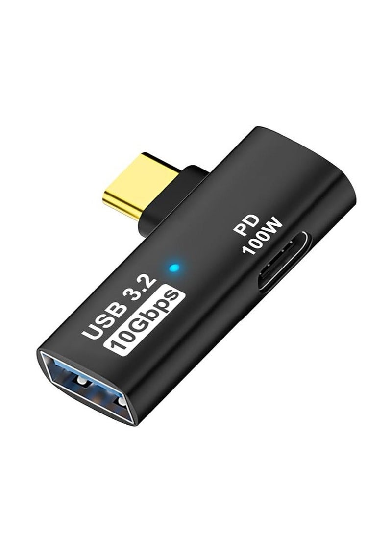 Mazko USB Type-C OTG Adapter USB-C Male to USB-A 3.2 Female with 100W PD Input | USB-C to USB-A 3.2 Converter 10Gbps | Plug & Play OTG Adapter for Android, MacBook, iPad Pro, Laptops & External USB Devices (Black) - Image 1