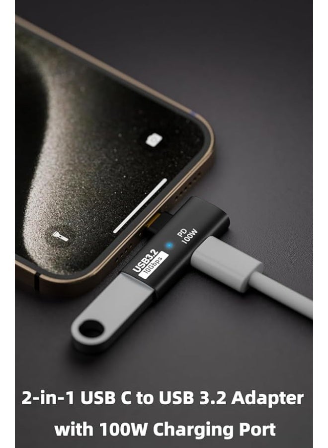 Mazko USB Type-C OTG Adapter USB-C Male to USB-A 3.2 Female with 100W PD Input | USB-C to USB-A 3.2 Converter 10Gbps | Plug & Play OTG Adapter for Android, MacBook, iPad Pro, Laptops & External USB Devices (Black) - Image 2