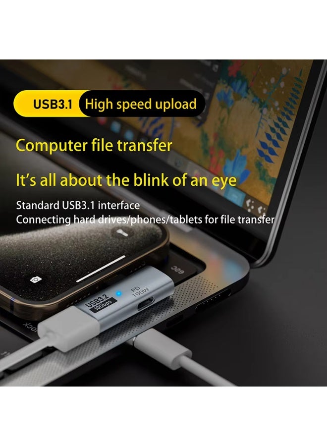 Mazko USB Type-C OTG Adapter USB-C Male to USB-A 3.2 Female with 100W PD Input | USB-C to USB-A 3.2 Converter 10Gbps | Plug & Play OTG Adapter for Android, MacBook, iPad Pro, Laptops & External USB Devices (Black) - Image 4