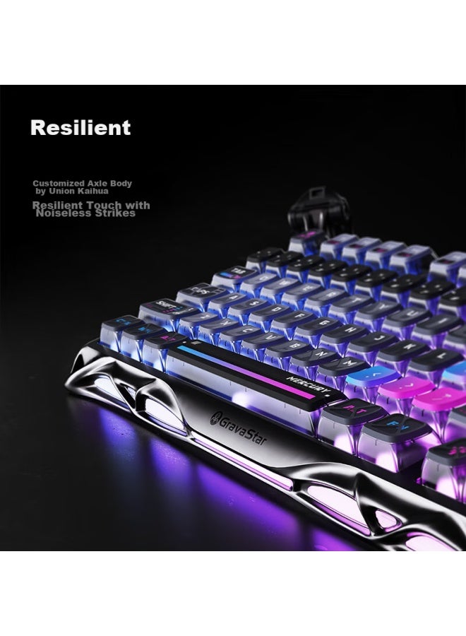 Gravastar Gravity Planet Home Mechanical Keyboard, Poxia 75 Layout, Wireless Wired Bluetooth Tri-mode Gasket Customized Metal With Feet, Gs K1 Pro Cyber Mecha - Image 2