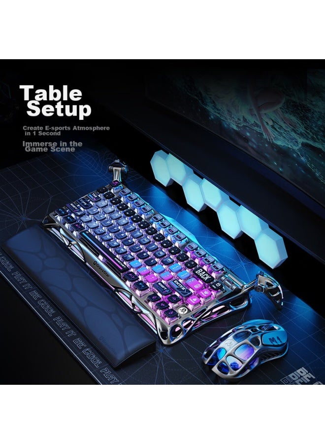 Gravastar Gravity Planet Home Mechanical Keyboard, Poxia 75 Layout, Wireless Wired Bluetooth Tri-mode Gasket Customized Metal With Feet, Gs K1 Pro Cyber Mecha - Image 3